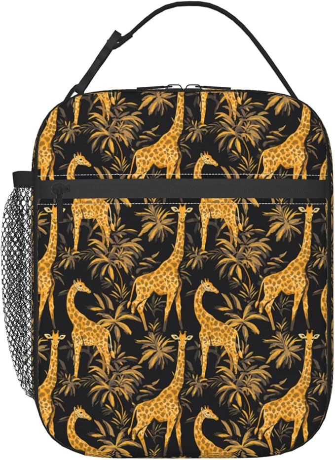 Giraffe Lunch Box for Women Kids Girls Insulated Lunch Bag Lunchbox Adults Lunch Tote Bags Reusable Cooler for Work Office School Picnic Travel