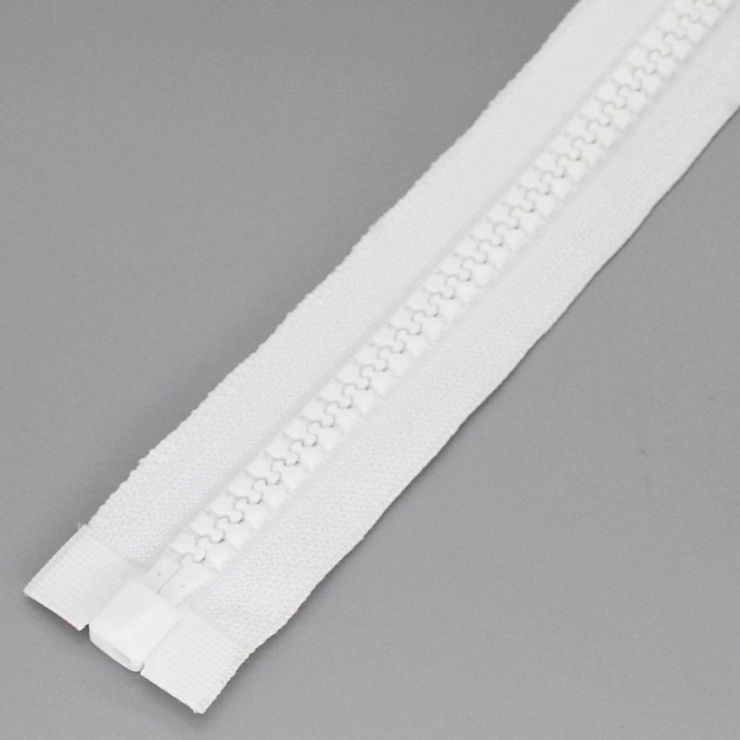 Leekayer 1PCS #10 96 Inch Heavy Duty Zipper for Sewing Separating Large Plastic Zippers White Tape with Double Pull Tab Slider, Sleeping Bag, Boat, Canvas, Cover, Trampoline, Dog Bed,Tent zipper 243cm