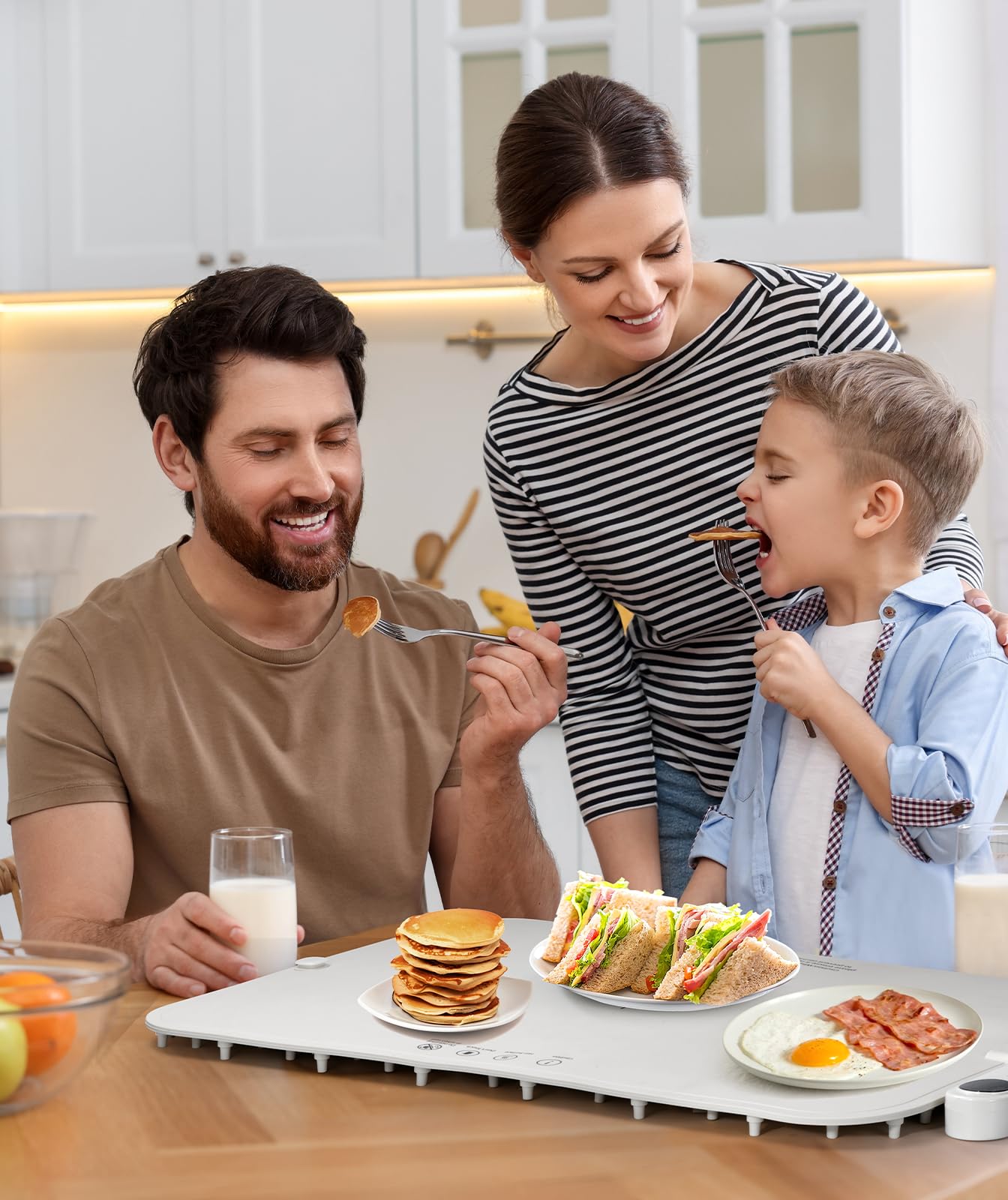 Warming Mat for Food Extra Large, MUZAMOX Graphene Warming Plate for Food with Rapid and Even Heating, Dishwasher-Safe Silicone Food Warming Mats for Countertop and Buffets Party - Gray, 36" x 16"