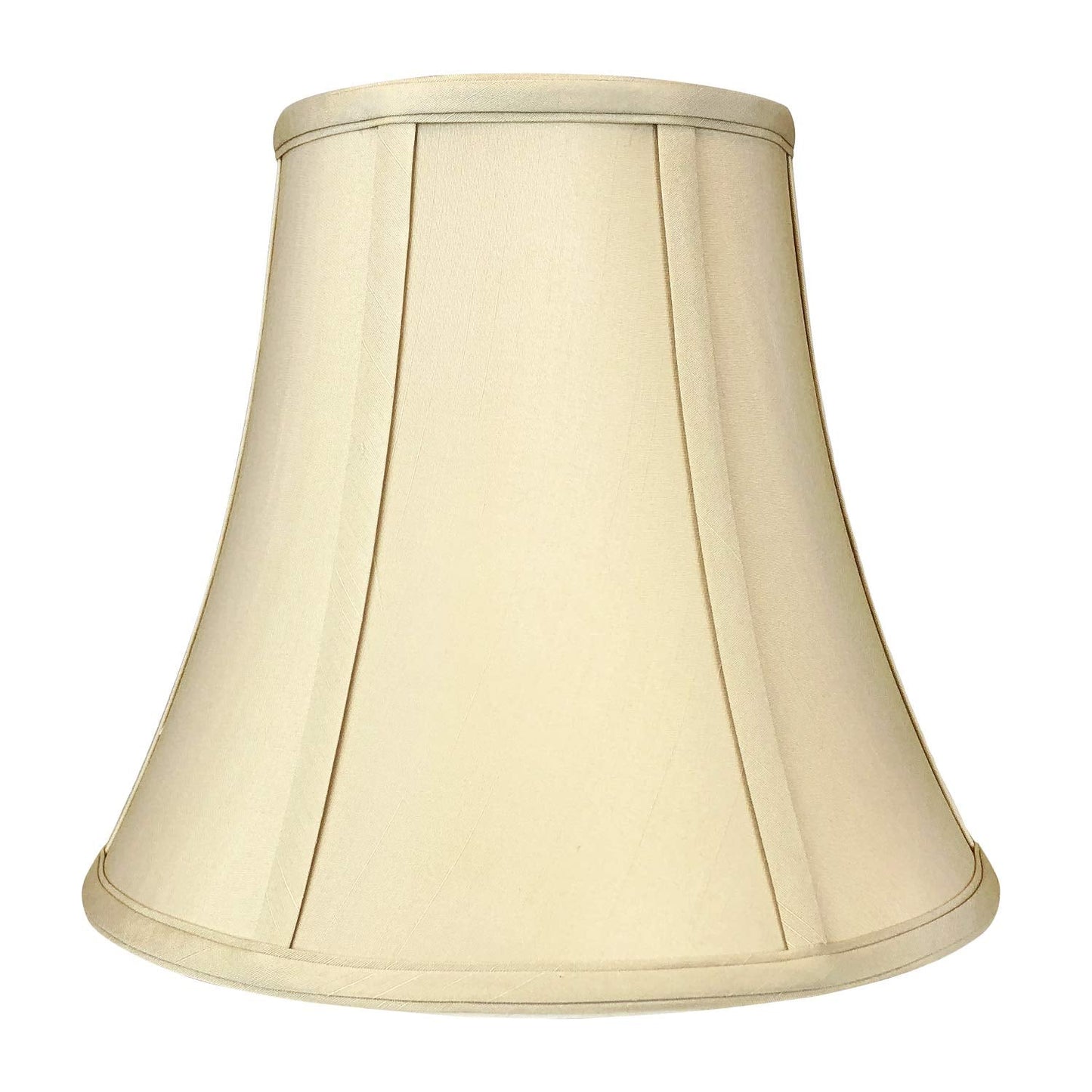 Royal Designs, Inc. True Bell Lamp Shade, Faux Silk, 7in x 14in x 11.5in, Beige, 2-Pack, Model BSO-704-14BG-