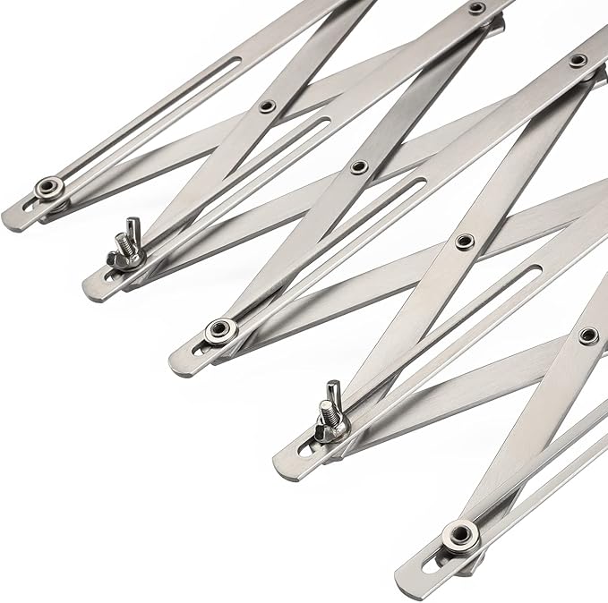 5-Wheel Stainless Steel Pastry Cutter - Expandable Pasta Roller for Noodle, Pizza, Pie Crust, Cookie Divider