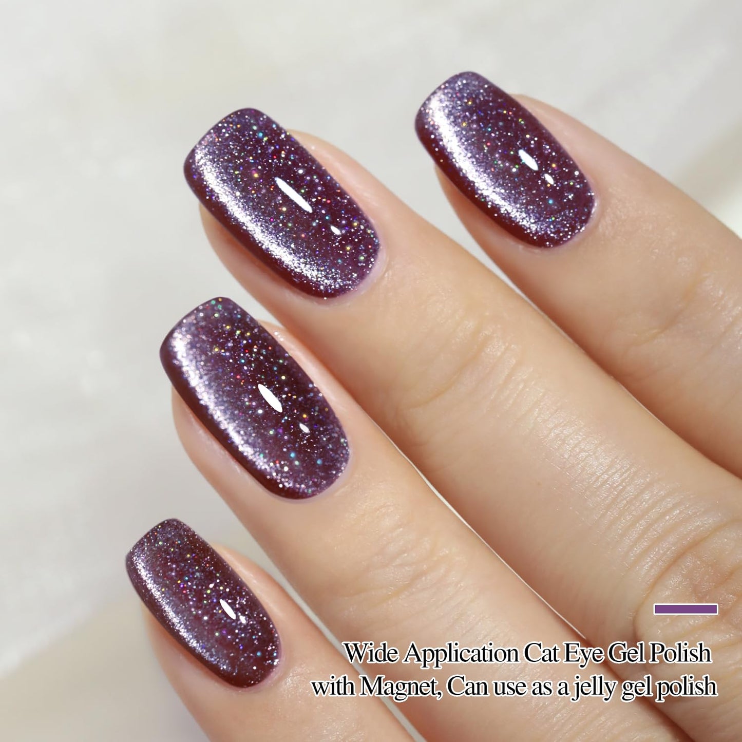Double Rhythm 0.5 OZ Cat Eye Gel Polish with Magnet 15ML Holographic Glitter Shimmer Translucent Jelly Color Magnetic Nail Polis