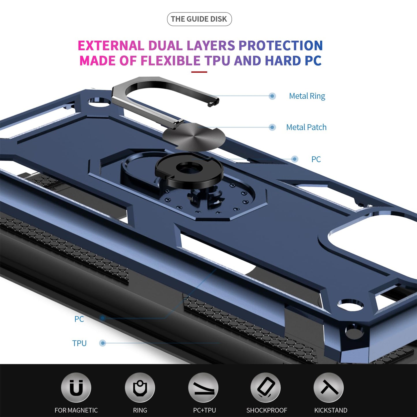 Leyi For Samsung Galaxy A71 5G Phone Case, Samsung A71 Case With Tempered Glass Screen Protectors, Heavy Duty Dual Layer Shockpr