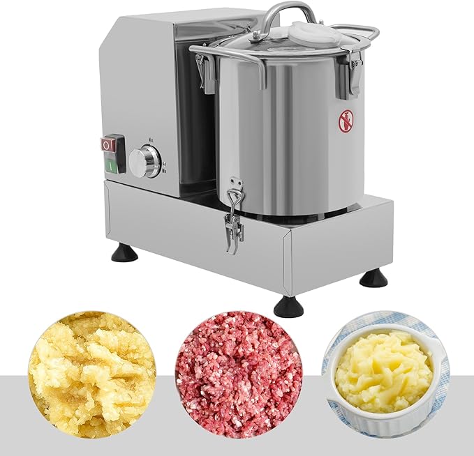 Commercial Food Processor, 1200W Electric Vegetable Chopper Machine 2800 RPM Adjustable Speed, 5.45Qt Stainless Steel Vegetable Processor Meat Grinder Food Processor Chopper for Veggie,Fruit,Meat