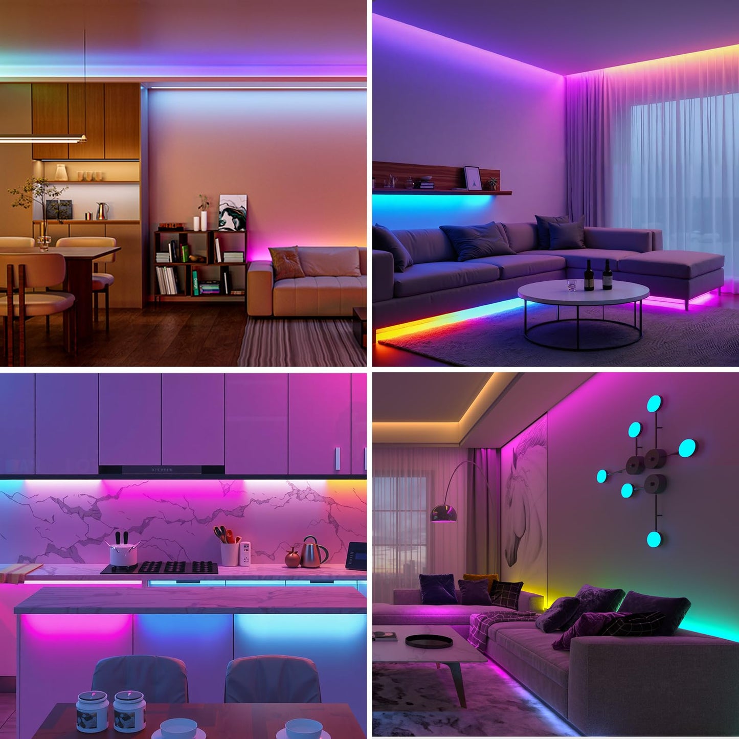 Btf-Lighting Rgbw Sk6812 Led Strip, 16.4Ft, 300 Leds, Ip65, Rgb+Warm White, Individually Addressable, White Pcb