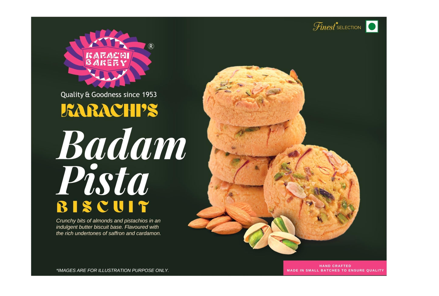 Karachi Bakery Pista Almond Biscuits, 400G