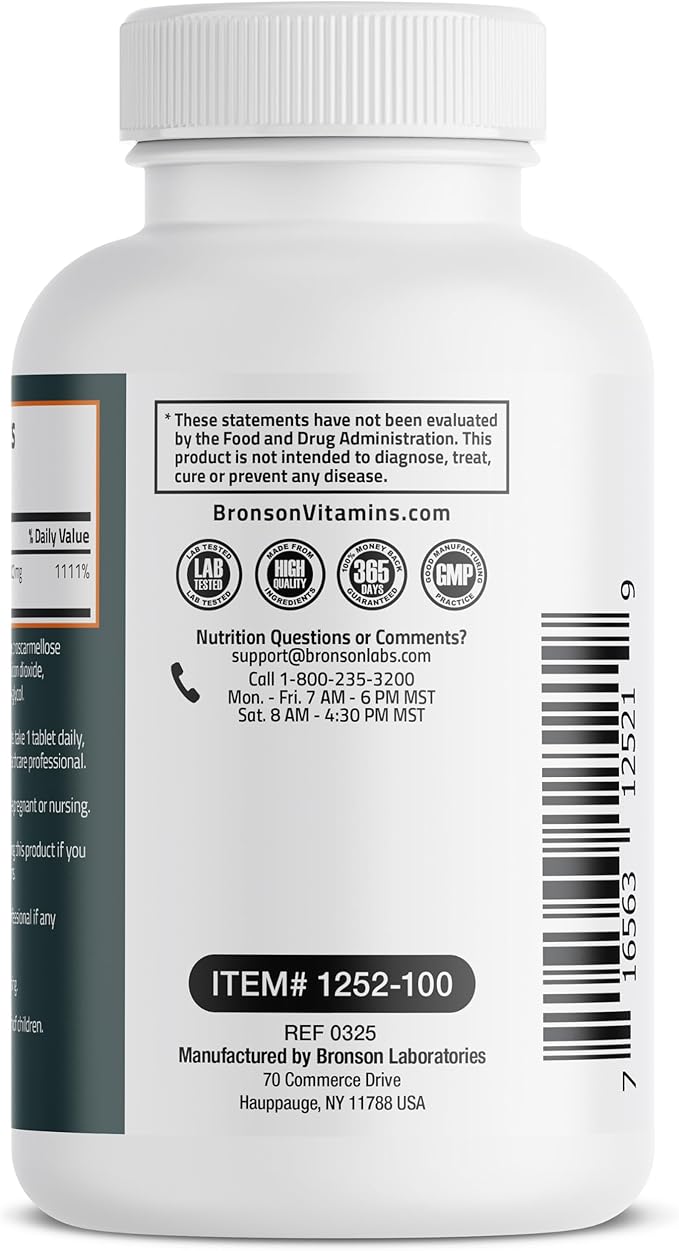 Bronson Vitamin C 1000mg Extra Strength, Supports a Healthy Immune System, High Potency, Non-GMO, 100 Vegetarian Tablets