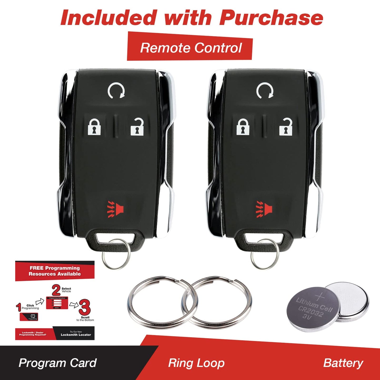 Keylessoption Keyless Entry Remote Control Car Key Fob Replacement For Chevy Gmc M3N-32337100 (Pack Of 2)
