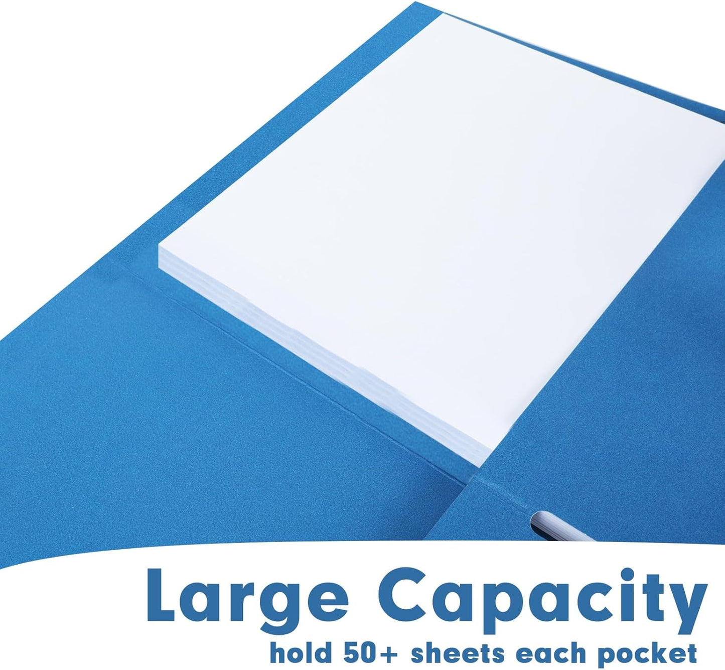 50 Pack 2 Pocket Folders - Letter Size, Navy Blue