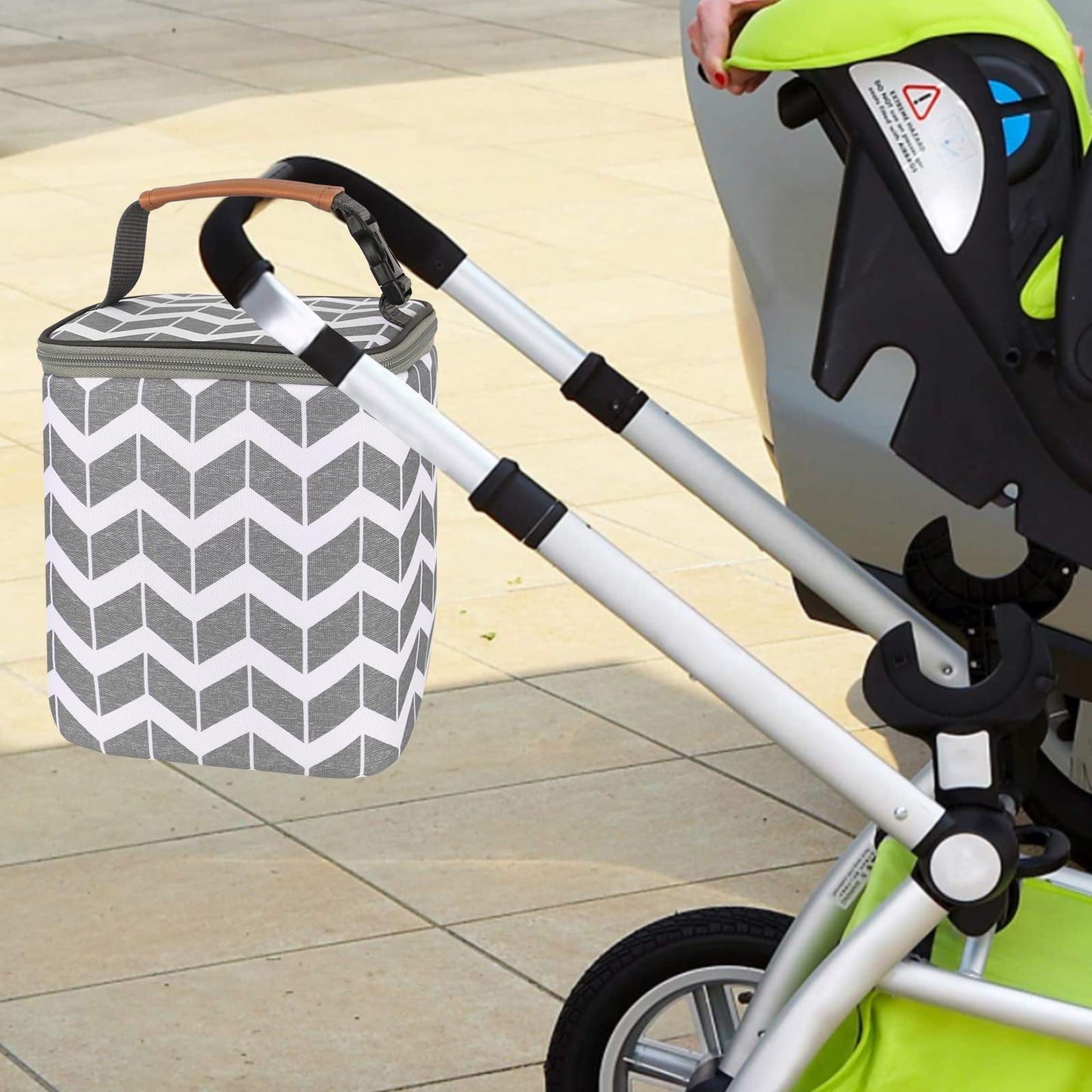 BABEYER BreastMilk Cooler Bag with Ice Pack Fits 4 Baby Bottles Up to 9 Ounce, Large Baby Bottle Bag Fits for Nursing Mom Daycare