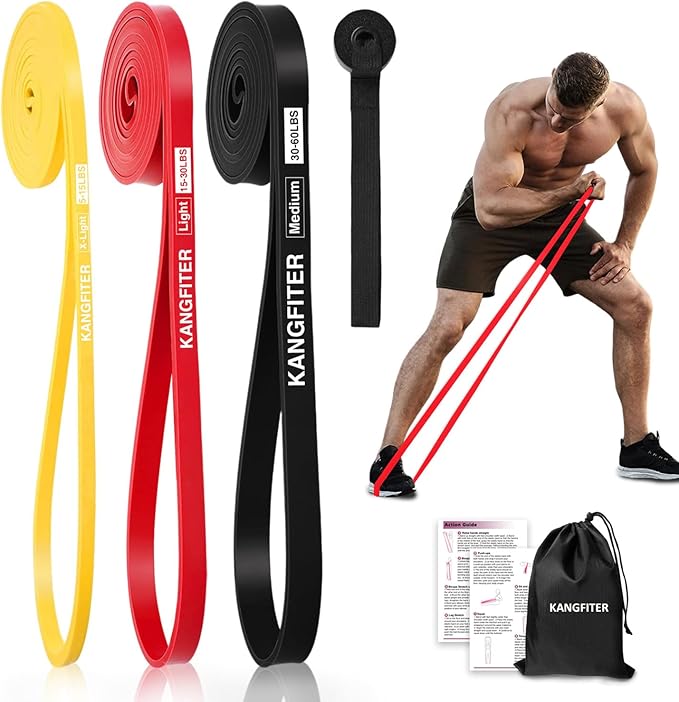 KANGFITER Resistance Bands for Working Out, Pull Up Bands for Men Women, Thick Heavy Resistance Band Set with Door Anchor,...