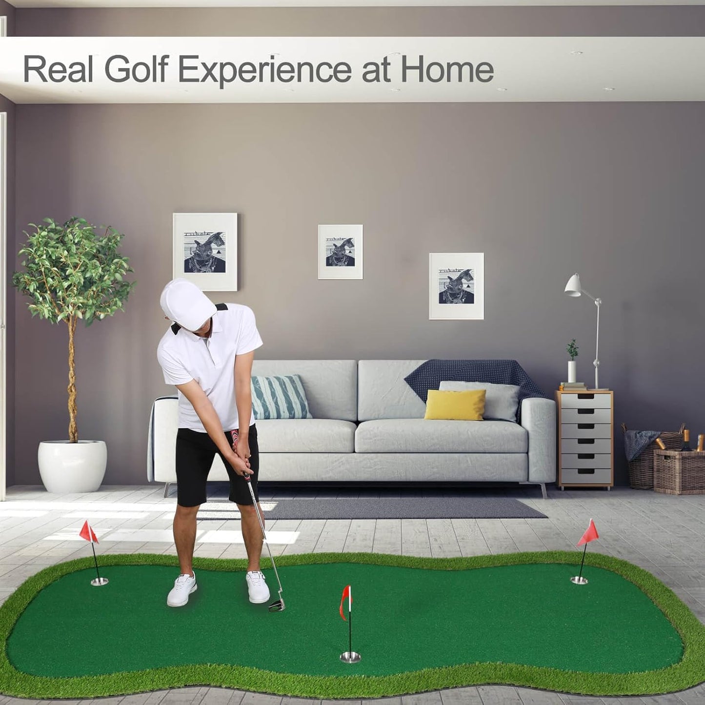 Golf Putting Green, Practice Putting Green Mat, Large Professional Golfing Training Mat for Indoor Outdoor…