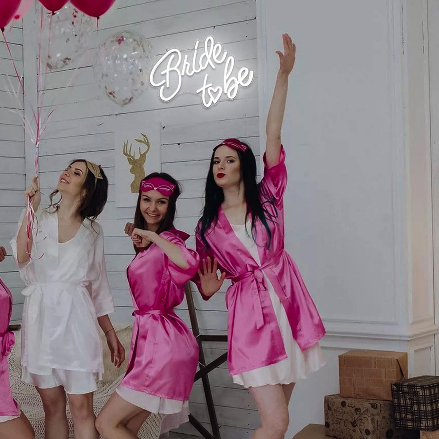 Bride to be Neon Sign, White LED Neon Light Signs USB Wedding Light Signs for Bridal Shower Bachelorette Engagement Party Backdrop with 15 Pcs Balloon