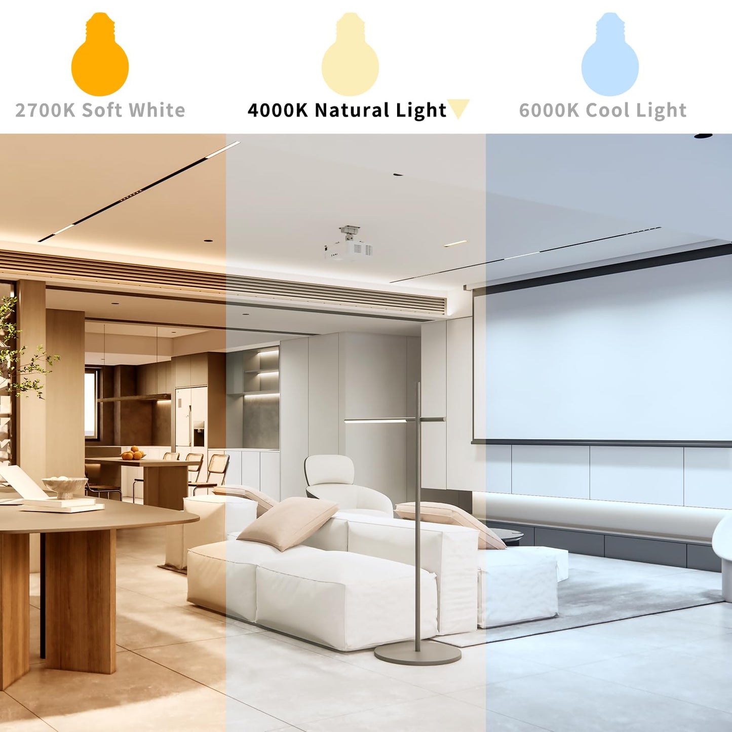 Decoaui E26 G16 Led Globe Light Bulbs  Frosted Glass  4000K Daylight White  6W(60W Equivalent)  600 Lumins  Dimmable  6Pack
