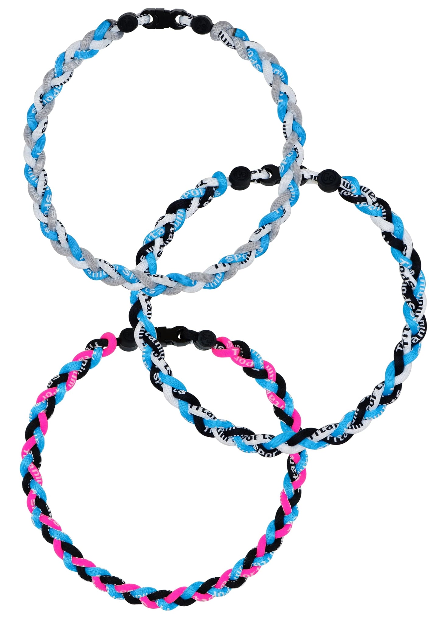 SUPBOMM 3 pcs Baseball Rope Necklaces, League Team Colors Braided Necklace, Baseball Team Gifts, Marlins