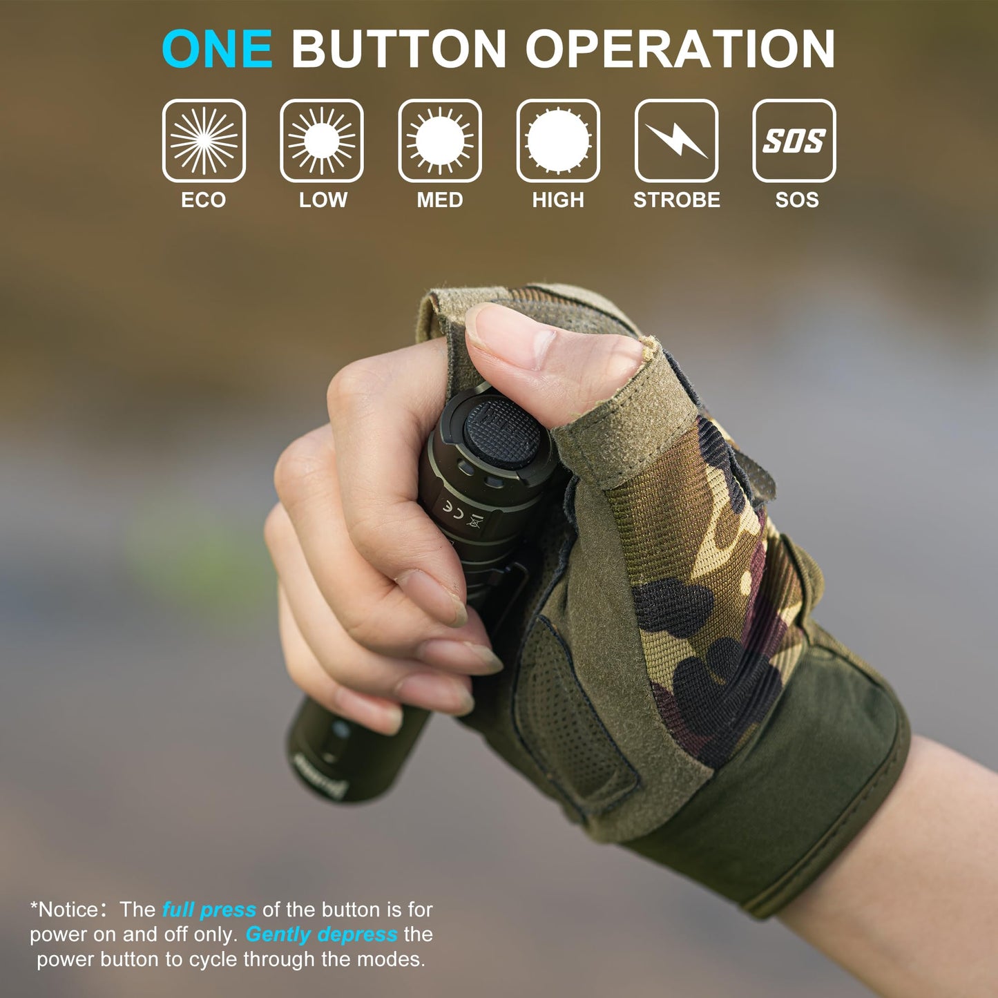 WUBEN C3 Flashlight 1200 Lumens Rechargeable LED Tactical Flashlight IP68 Army Green