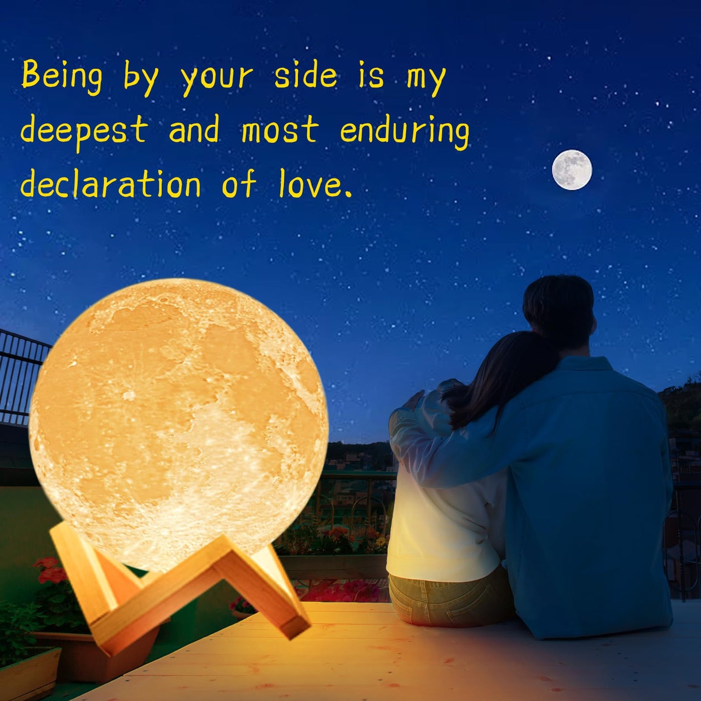 Balkwan Moon Lamp 5.9 inches 3D Printing Dimmable Touch Control Warm Light Rechargeable Home Decor Model Balkwan-059