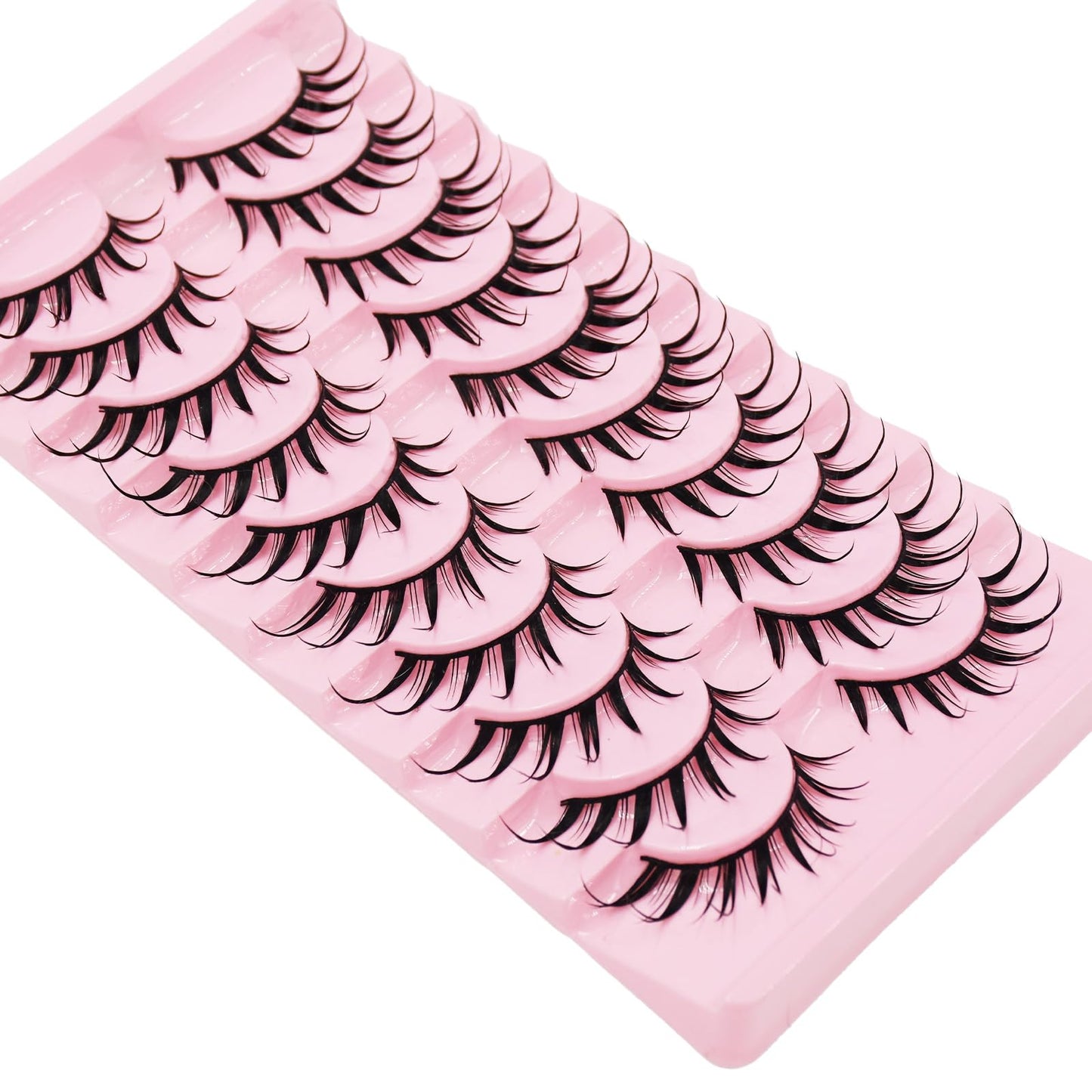 AUGENLI 16mm Manga Wet Look False Eyelashes, Japanese Manhwa Eye Erogenous Makeup Lashes Cosplay Masquerade Party Makeup Eyelash