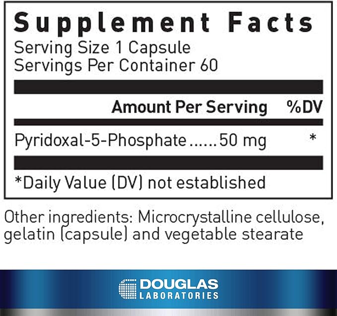Douglas Laboratories Pyridoxal-5-Phosphate (50 mg.) | Vitamin B6 to Support Neurological Health and Cardiovascular System | 60 Capsules