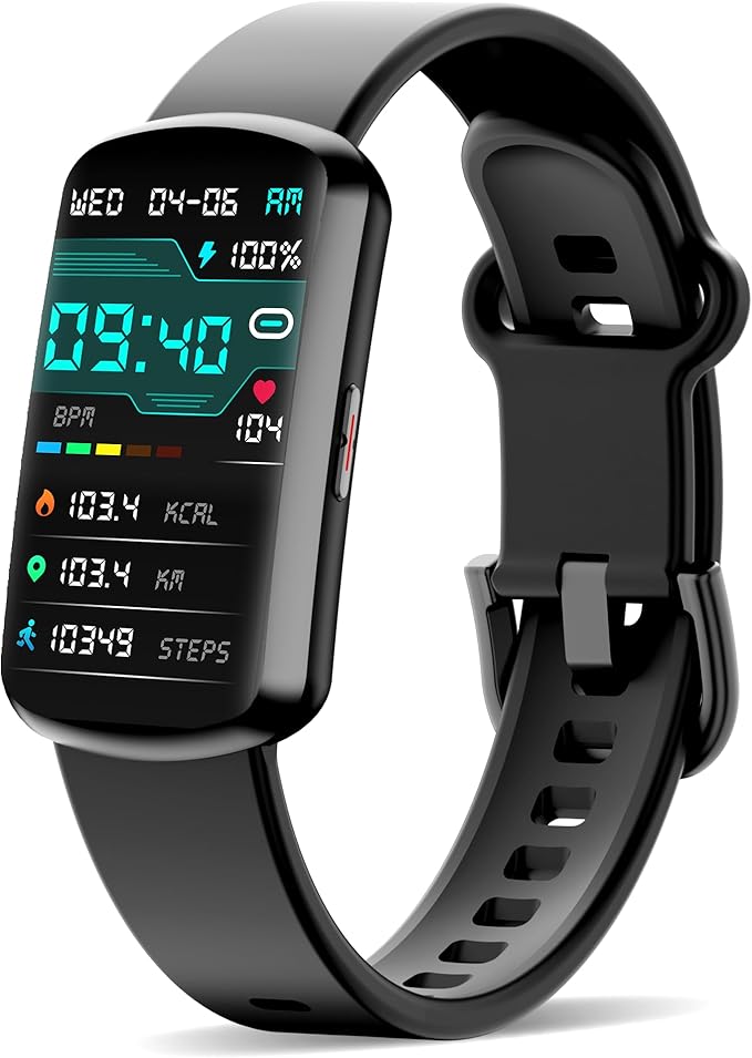 JYUAJOI Health Fitness Tracker, Smart Watch with 24/7 Heart Rate and Blood Pressure Monitor, Activity Tracker with Blood O...