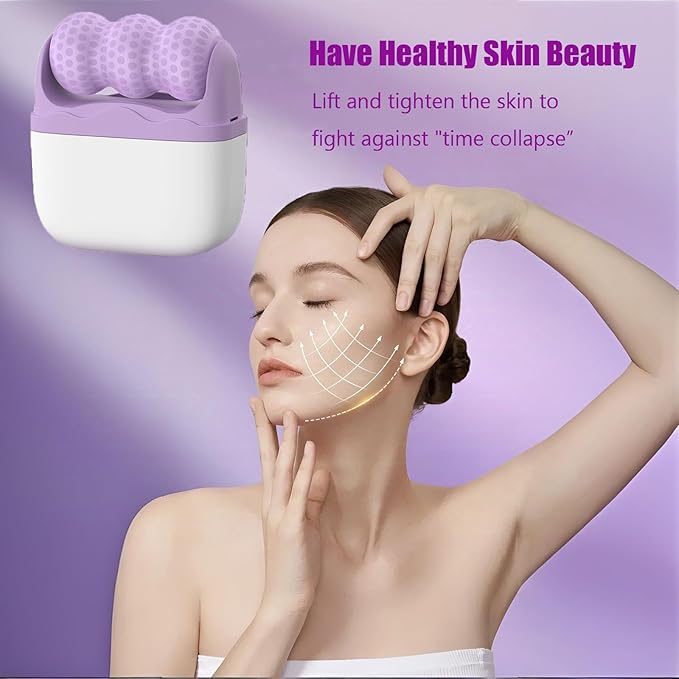 Ice Roller for Face Women - 2 in 1 Facial Ice Roller for Face & Eye Puffiness Relief, Facial Skin Care Tools for Face Massage, Body Minor Cold Compress - Ice Globes for Face