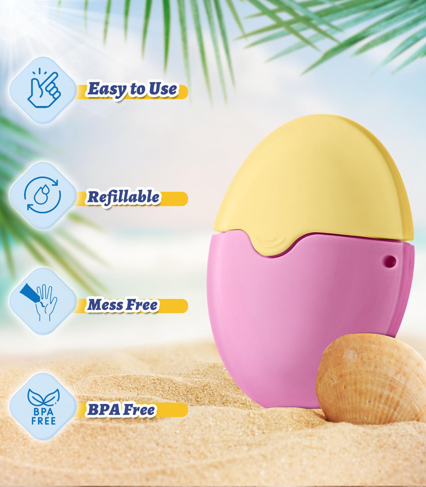 KYHDIYA Sunscreen Applicator,Roll-On Sunscreen Applicator for Kids & Adults-Easy Apply Sun Screen Roller Applicator for Mess-Fre