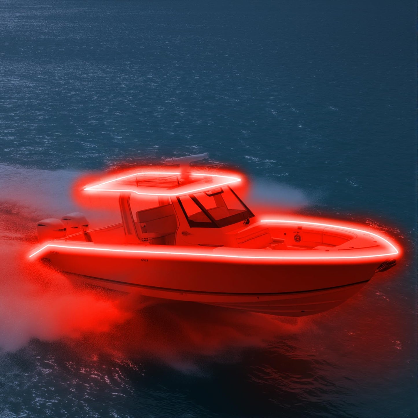 Vbakor Pontoon Boat Led Strip Lights  12V 32.8Ft Red Waterproof Marine Led Light Boat Interior Light  Boats Deck Hull  nel Lights  Night Fishing Lighting For Bass  Jon  No Battery