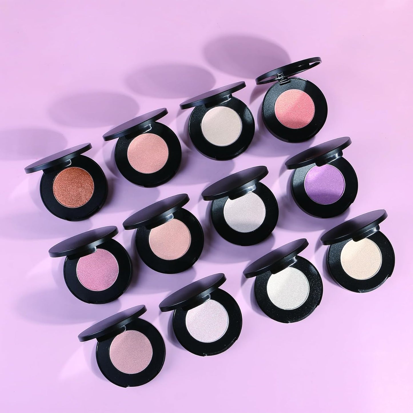 Face Highlighter Powder Palette, Glossy Glitter Illuminator Powder, Shimmer Shades for Face Highlighter Makeup, Highly Pigmented Natural Shiny Highlight Makeup Illuminator Highlighter 5