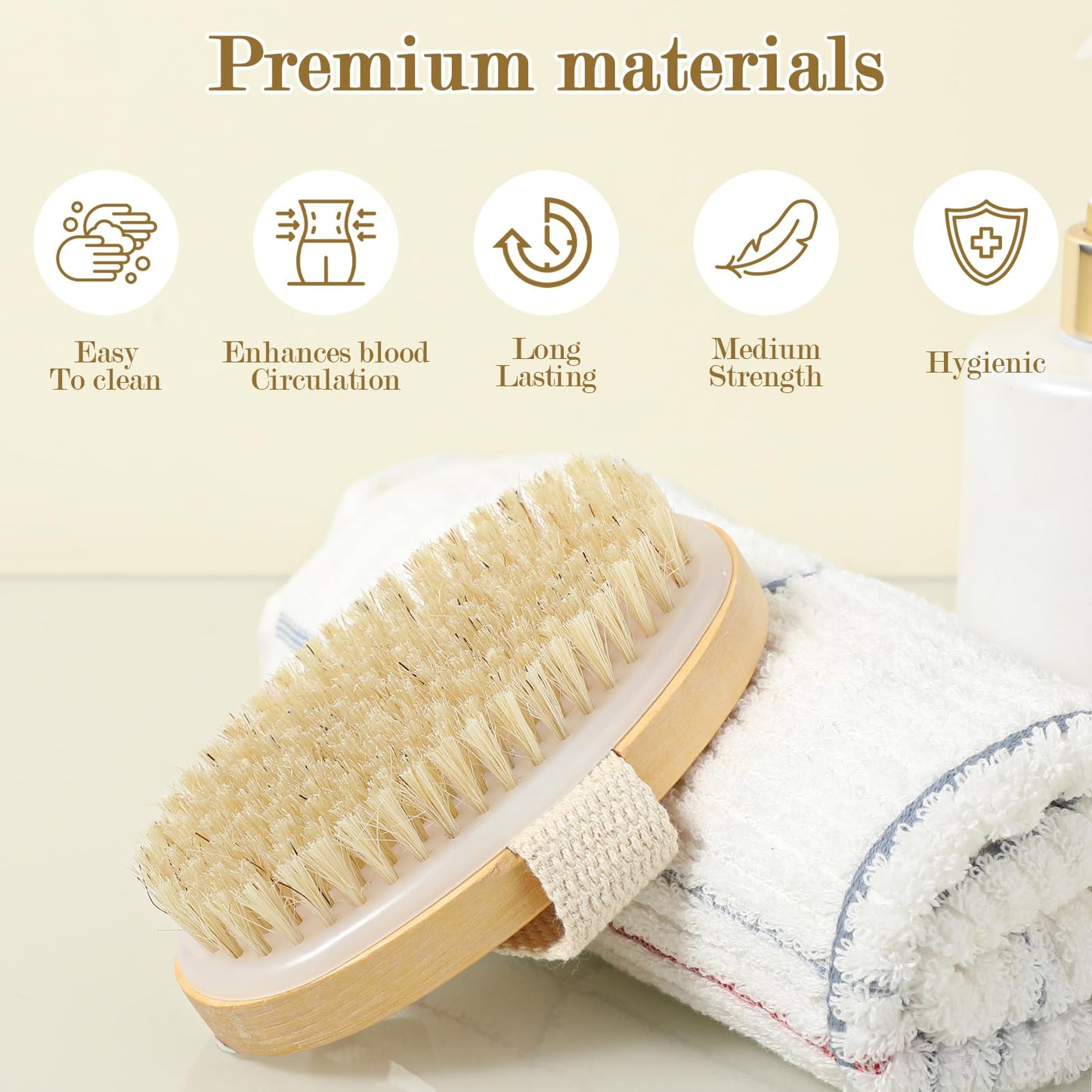 4pcs Dry Brushing Body Brush, Natural Bristle Dry Skin Exfoliating Brush Body Scrub for Flawless Skin, Cellulite Treatment, Lymp