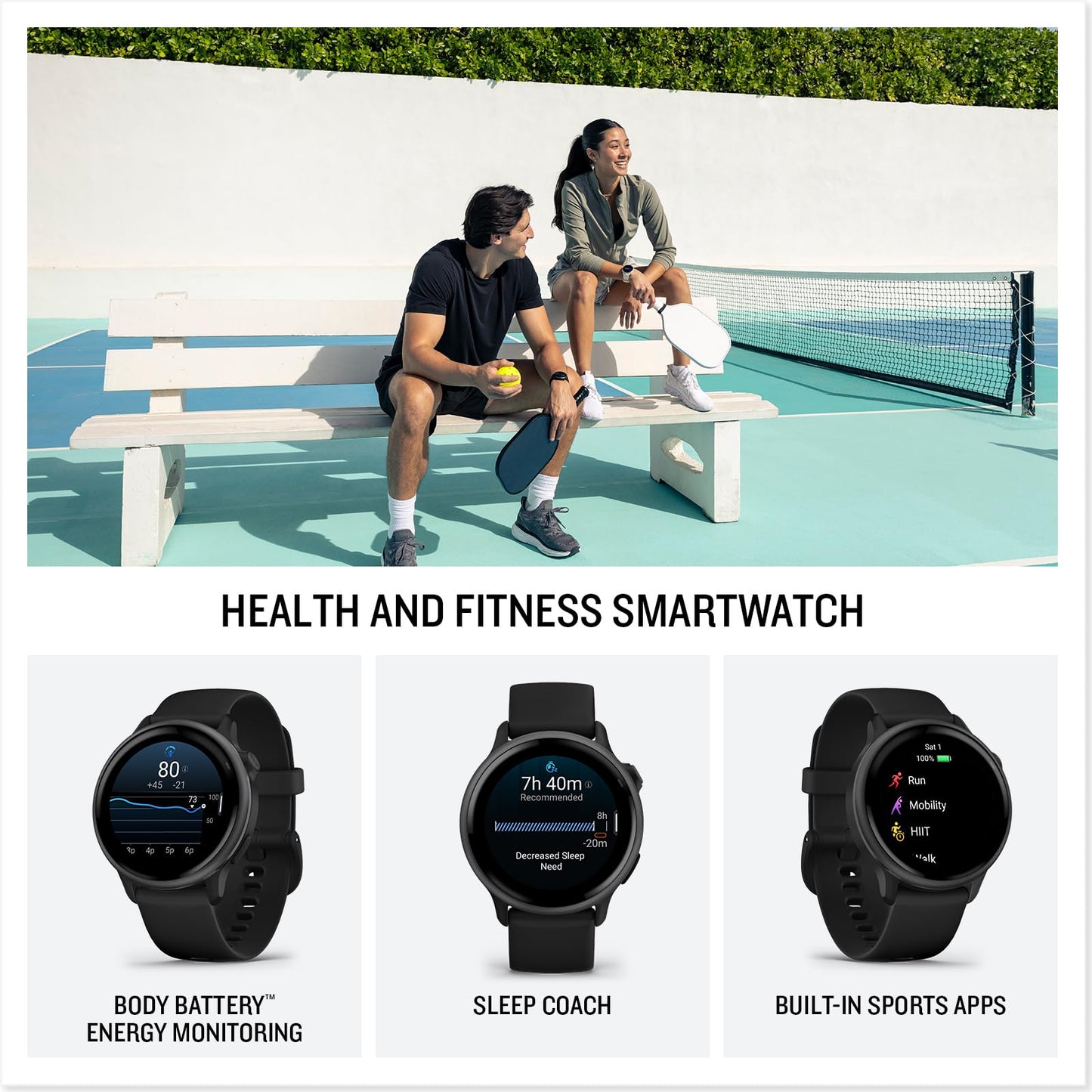 Garmin Vivoactive 6 Fitness Gps Smartwatch Amoled Display Slate With Black Silicone Band, 11-Day Battery, 80+ Sports Modes, Acti