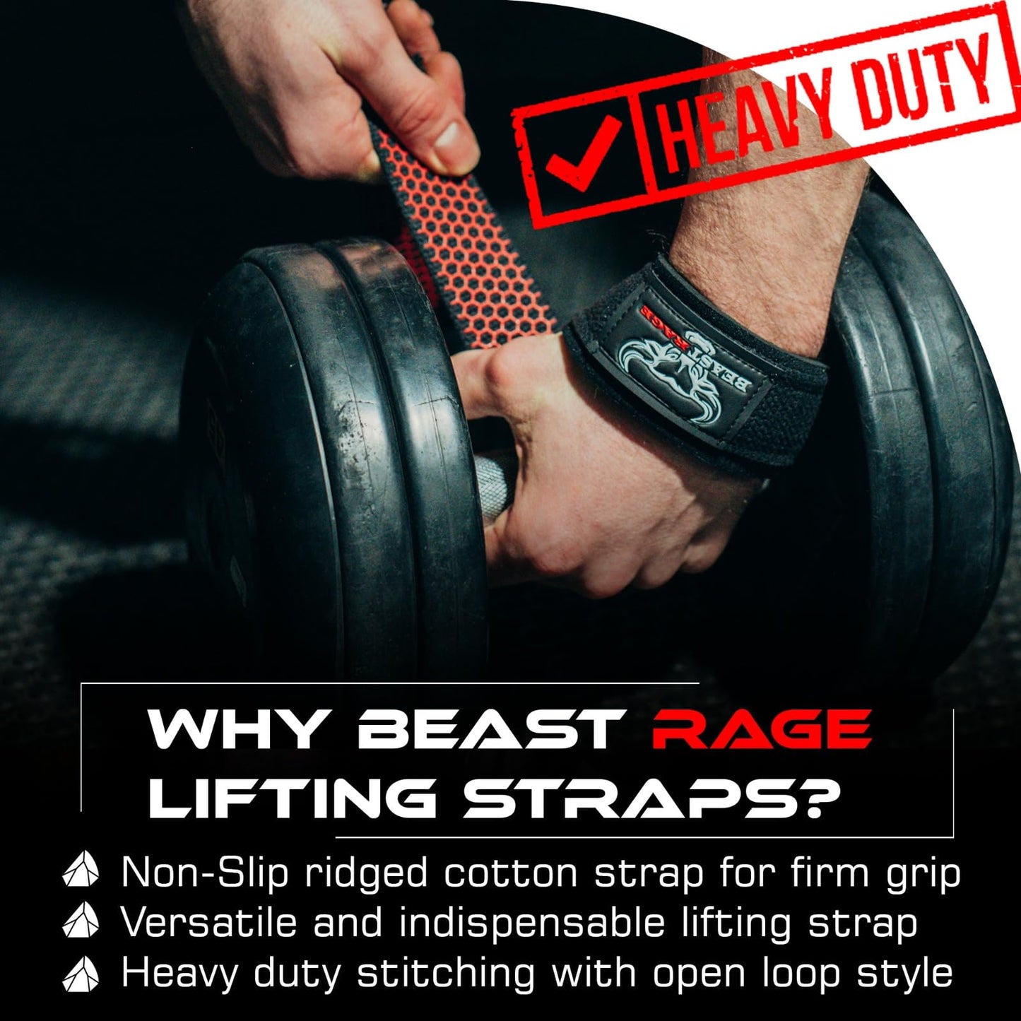 BEAST RAGE Lifting Wrist Straps for Weightlifting, Straps Gym Grip Power Workouts Lifting Straps Padded Cotton Men Women Wrap Lift, Deadlift Bodybuilding Weight Lifting Exercise Straps (Silicone)