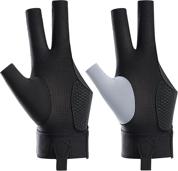 Holiberty 2 Pcs Professional Billiard Pool Gloves for Left Hand Men Women Mesh Nonslip Fingerless Training Shooting Sports...