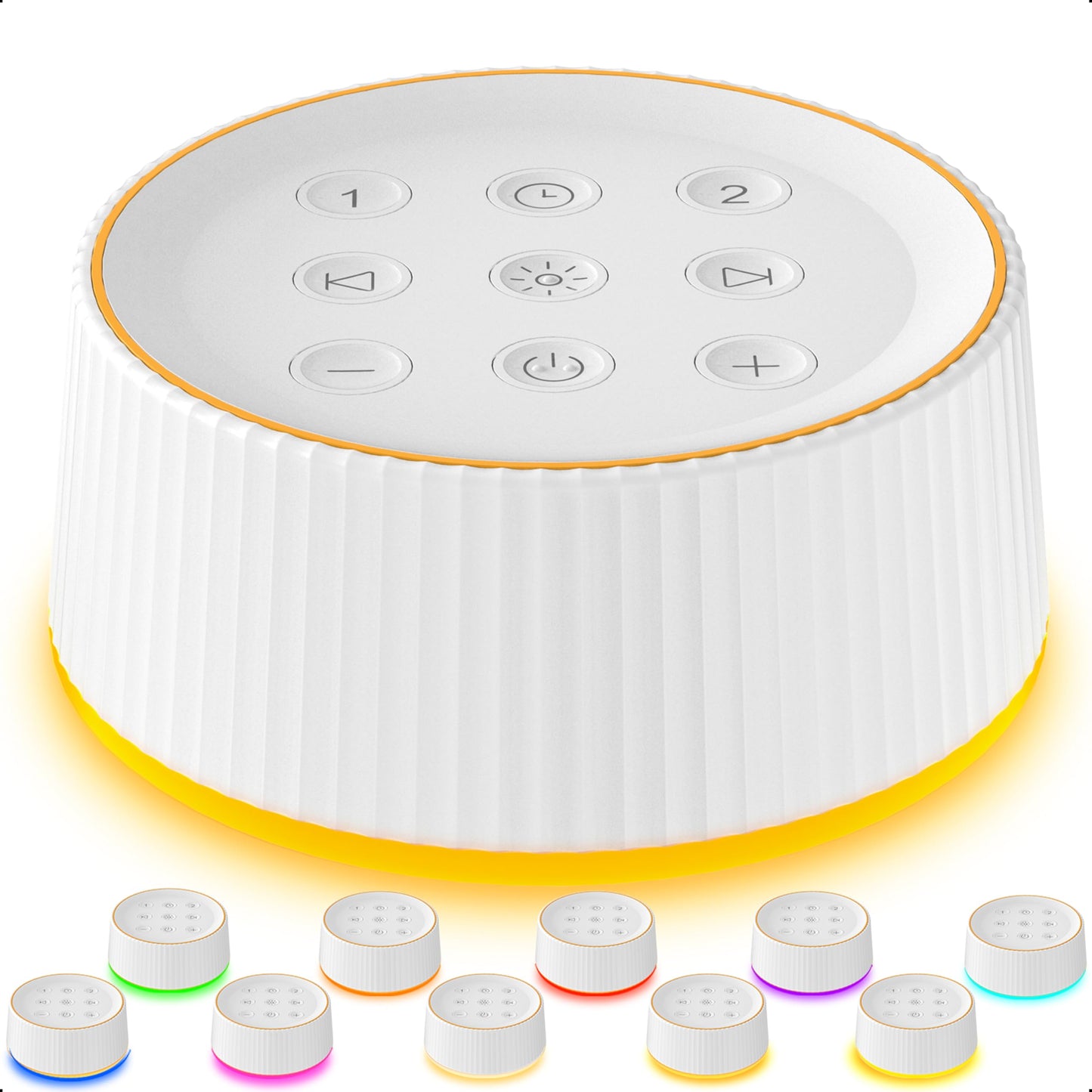 BGOVERSS Sound Machine with 26 Soothing Sounds, 10 Colors Night Light White Noise Machine for Adults Baby Kids Sleep Machines Function, Volume Levels 6 Timers for Home Office Travel