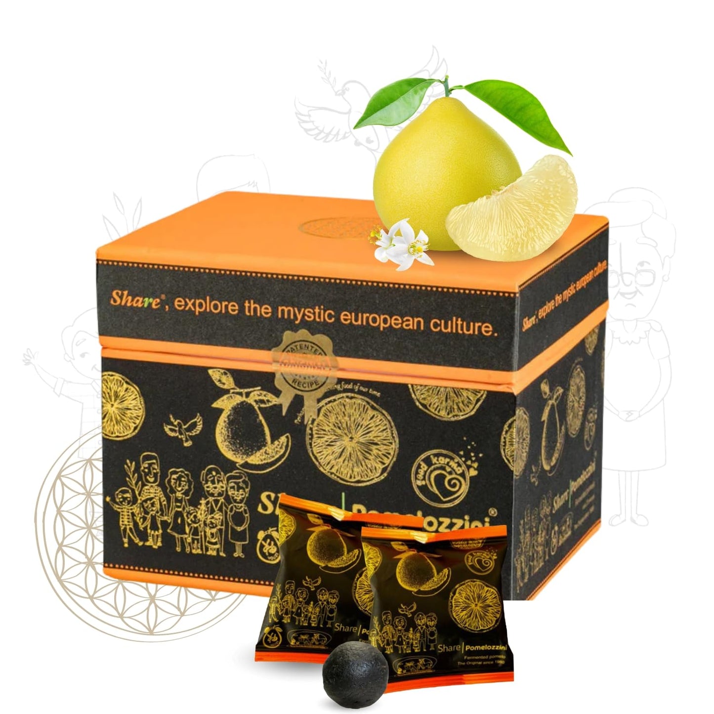 Share Pomelozzini - 20 pieces special edition box, Fermented Pampelmuse, 30+months fermented, Share Swiss Fermented, Original Na