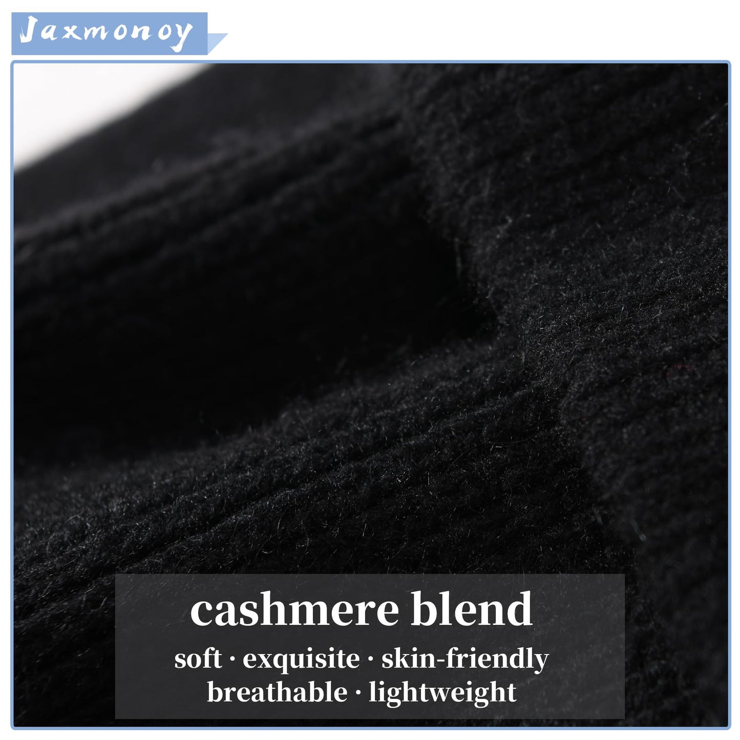jaxmonoy Winter Cute Cat Ear Knitted Beanie Hats for Women and Men Soft Warm Knit hat Ladies Skull Beanies Cap - Black