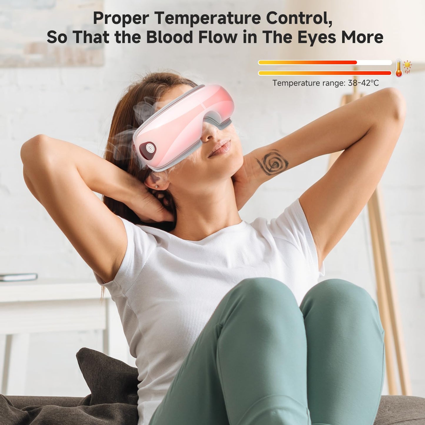 Cmprst Eye Massager with Heat, Portable Eye Mask Massager for Relaxation, Stress Relief, and Tension Reduction, Ideal for Dry Eyes, Headaches, and Fatigue Relief, Gift Idea for Man & Women