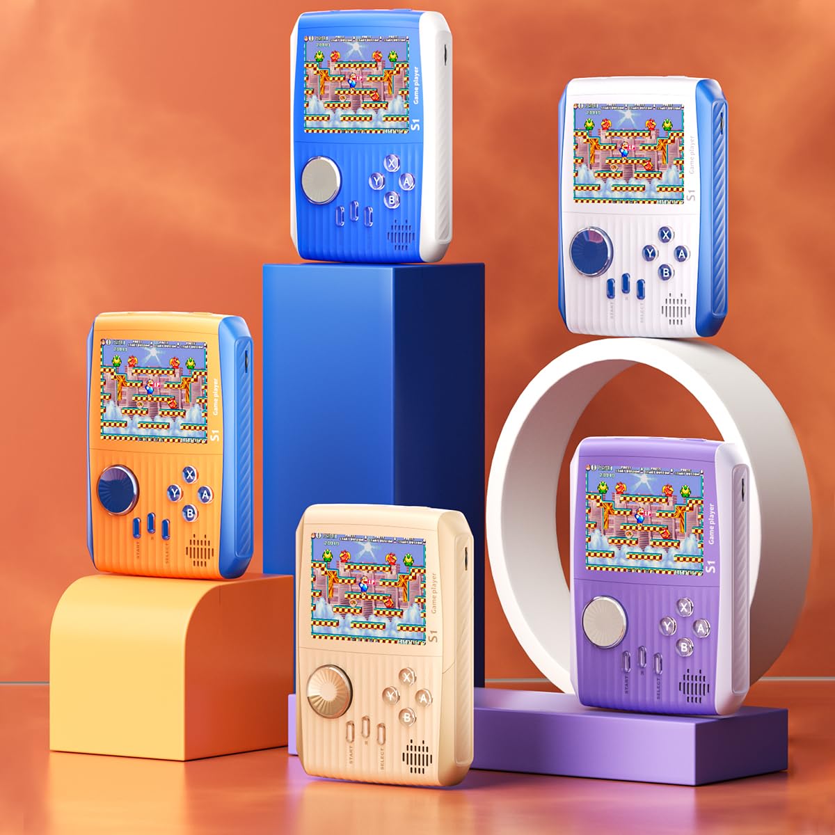 Portable Retro Mini Video Game Console with 666 Classical FC Games, 3.0" Color Screen, Birthday Gift for Boys, Girls and Adults (S1-White)
