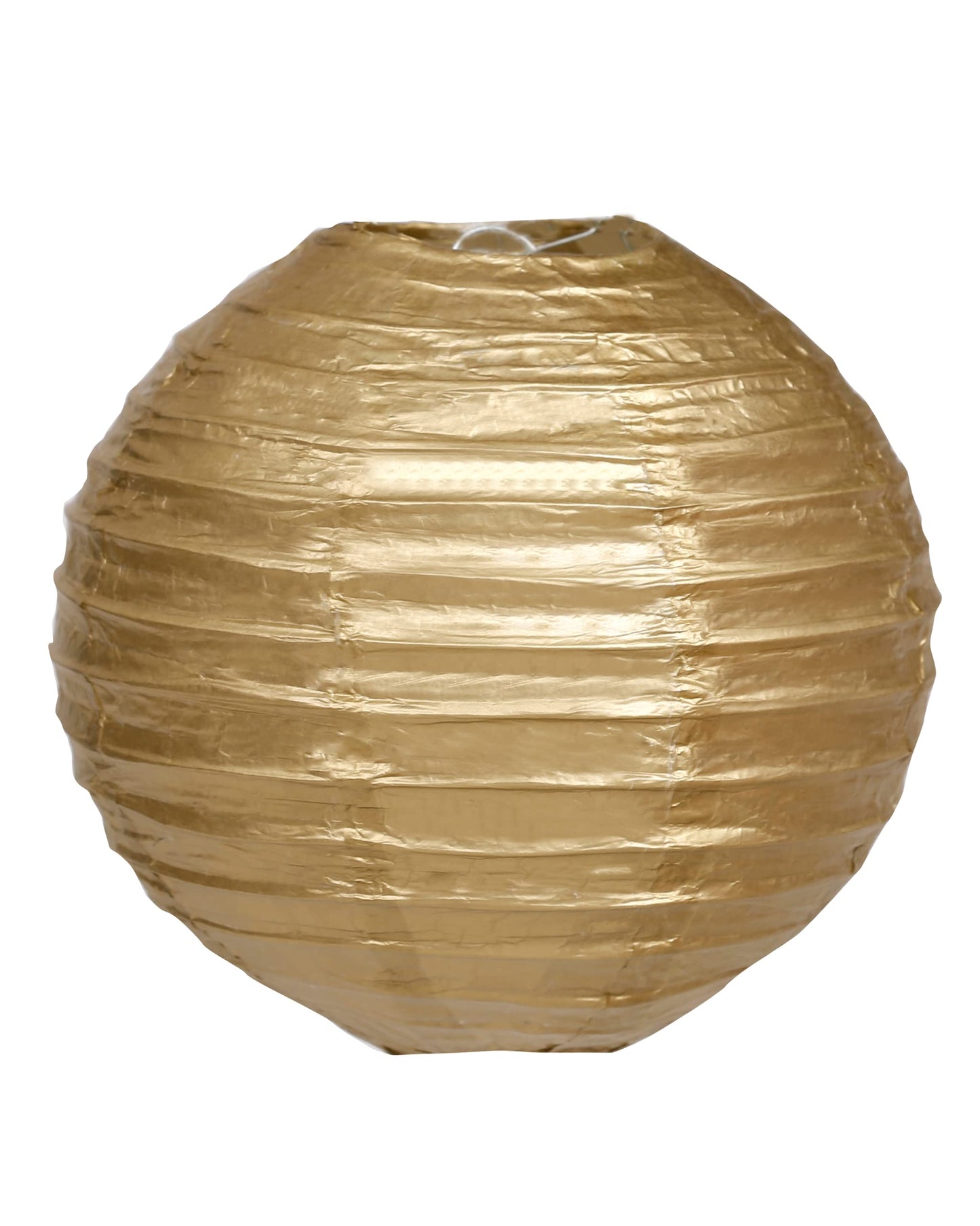 Matissa Pack Of 6 Round Paper Lanterns, 8/20Cm, Gold Party Decorations, Model 6Ln