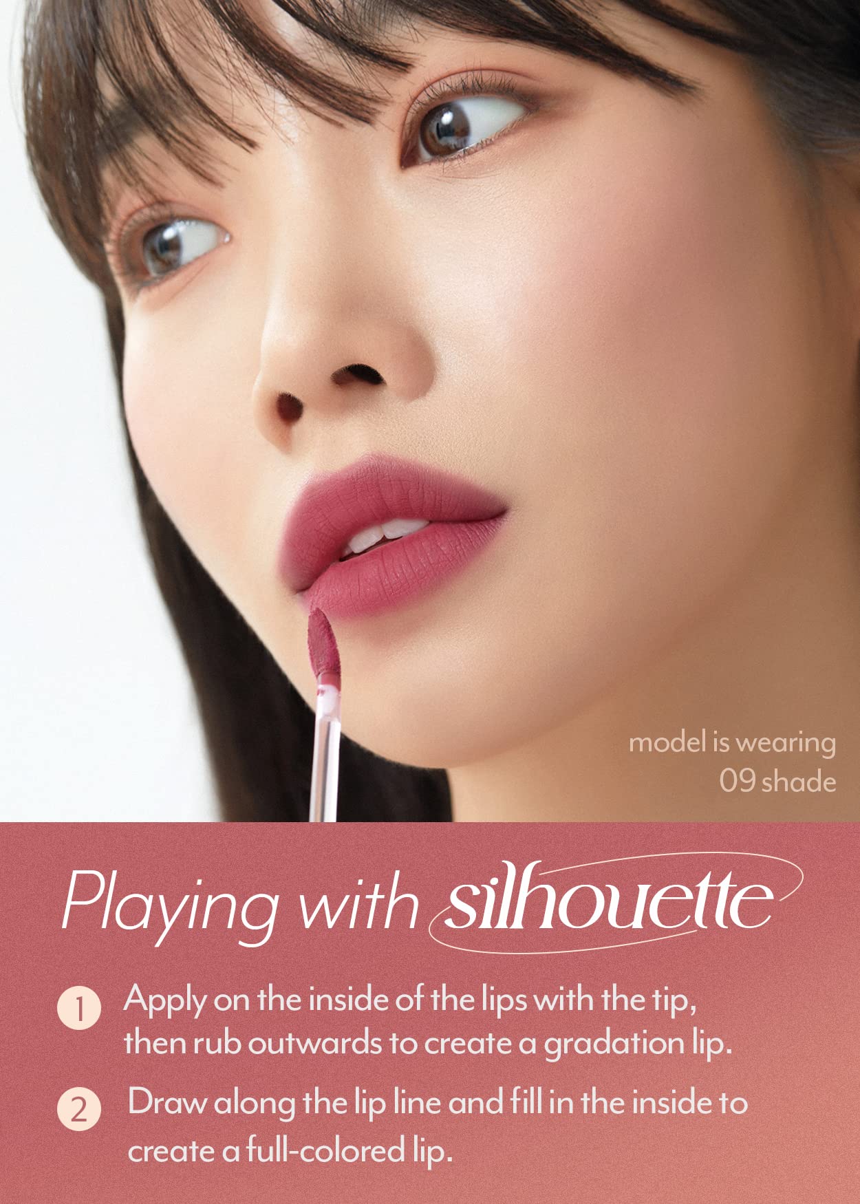 I'M MEME Matte Velvet Tint - Lip Silhouette 04 Antique Beige (Rosy Beige Shade) | Vivid Color, Long Lasting, Moisturizing & Hydr