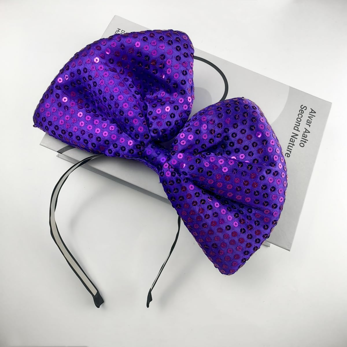 Bubbmi Women Large Bow Headband, Mardi Gras Carnival Headband, Oversized Bow Hairband, Birthday Party Halloween Festival Party C