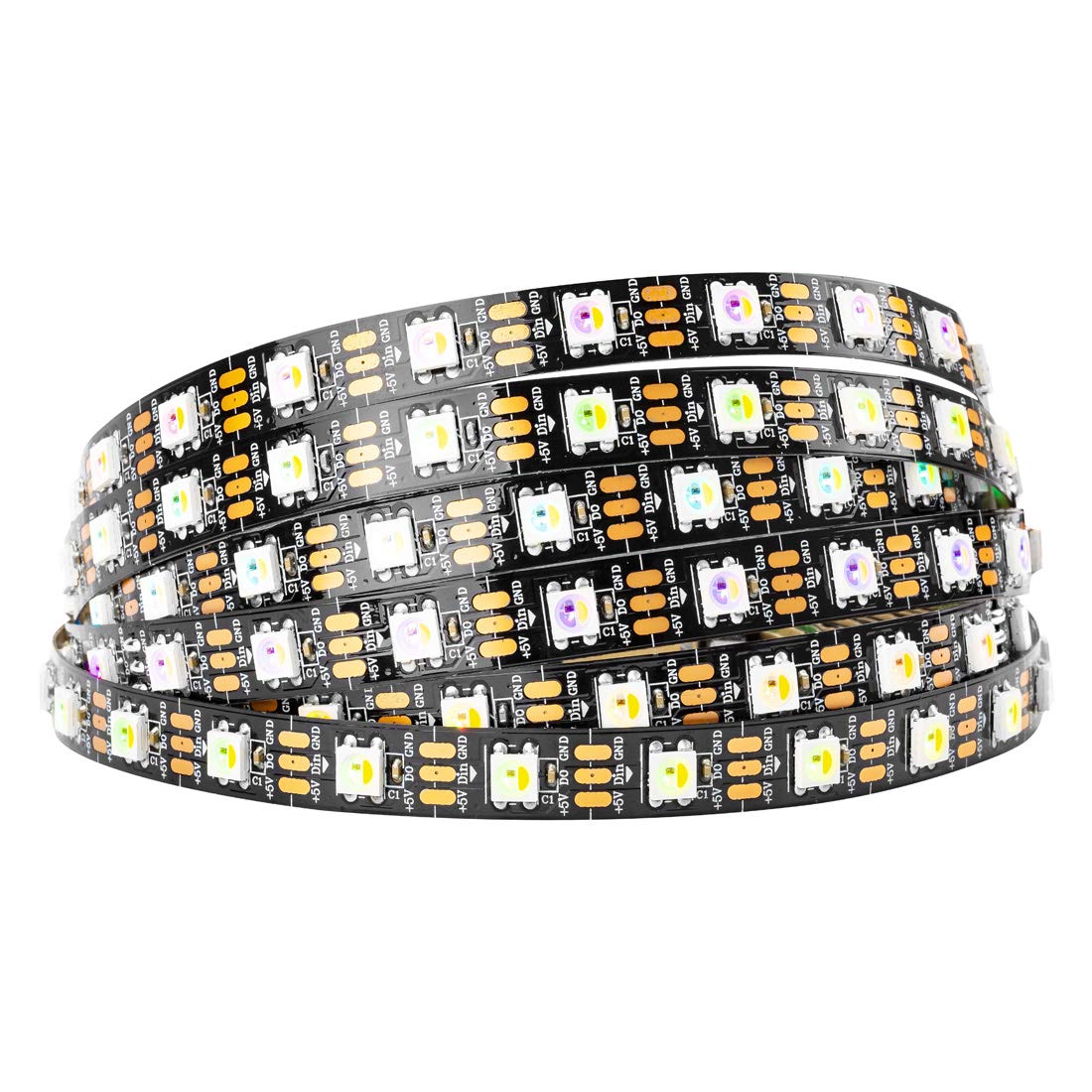 Btf-Lighting Sk6812 Rgbw Led Strip 16.4Ft 300Leds Black Pcb Ip30 Rgb+Cool White