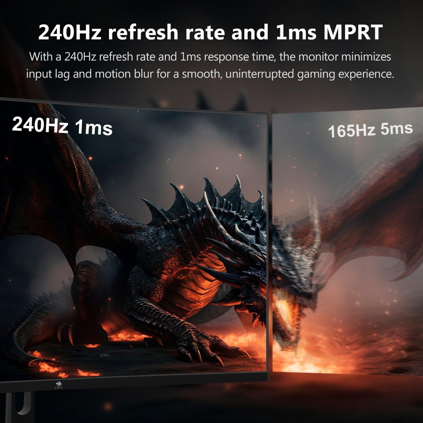 Z-Edge 32 inch Curved Gaming Monitor, FHD 1080P 240Hz Curved Monitor,1500R Computer Monitor, MPRT 1ms Monitor, UG32P 2X DP 1.4 Ports and 2X HDMI 2.0 Ports