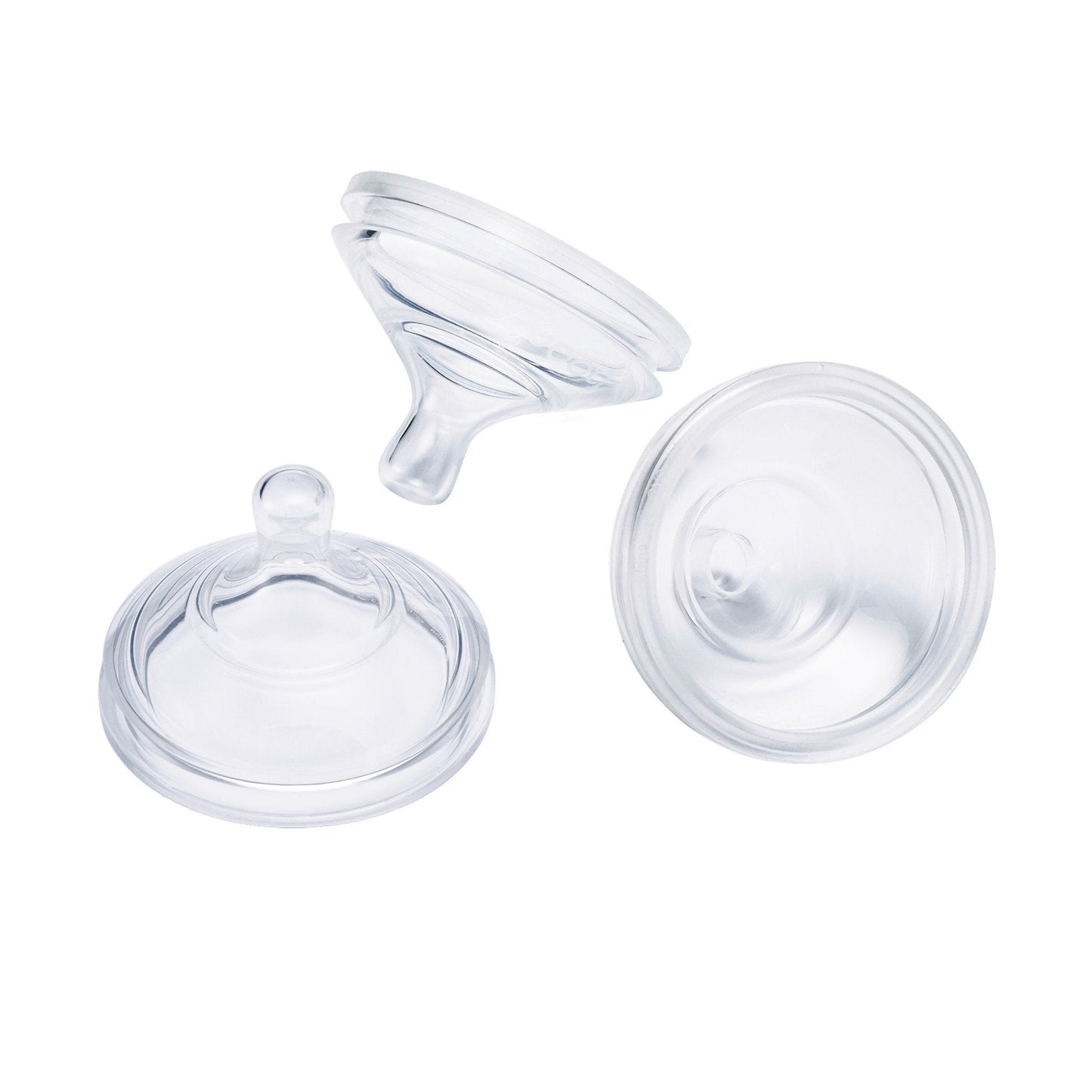 Boon NURSH Reusable Silicone Baby Bottles & NURSH Storage Buns (Pack of 3), Blue-White,3 Count (Pack of 1) & NURSH Silicone Replacement Nipple (Pack of 3)