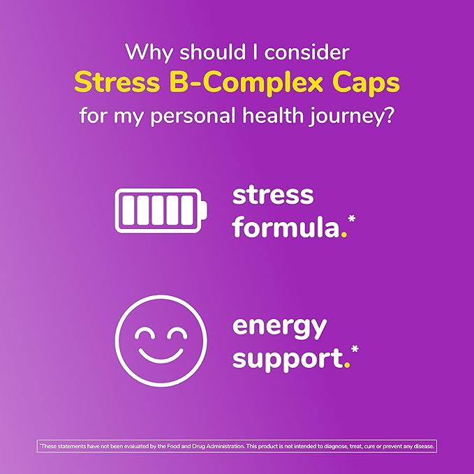 Twinlab Stress B-Complex Caps - Energy Support Supplement with Vitamin B12 and B6-250 Capsules