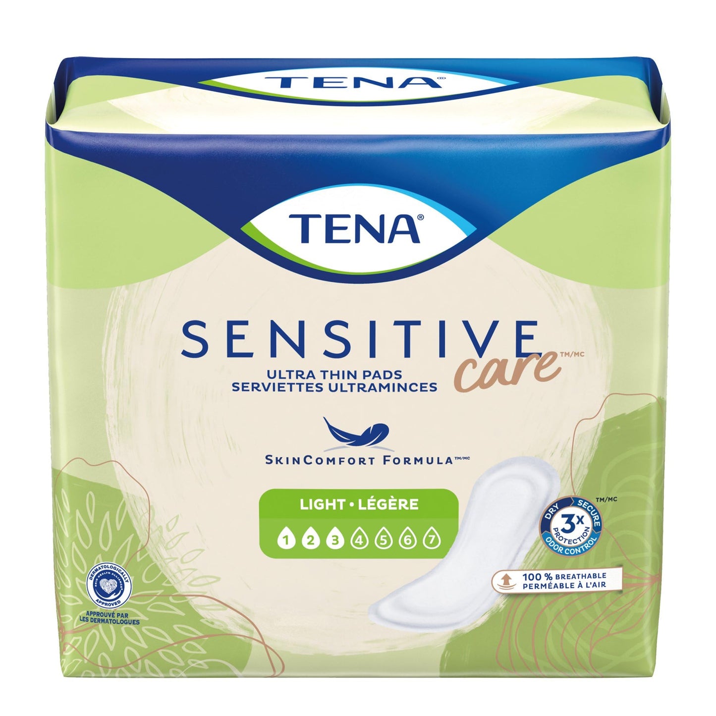 TENA Sensitive Ultra-Thin Light Female Disposable Bladder Control Pads, 24 Count, 1 Pack.