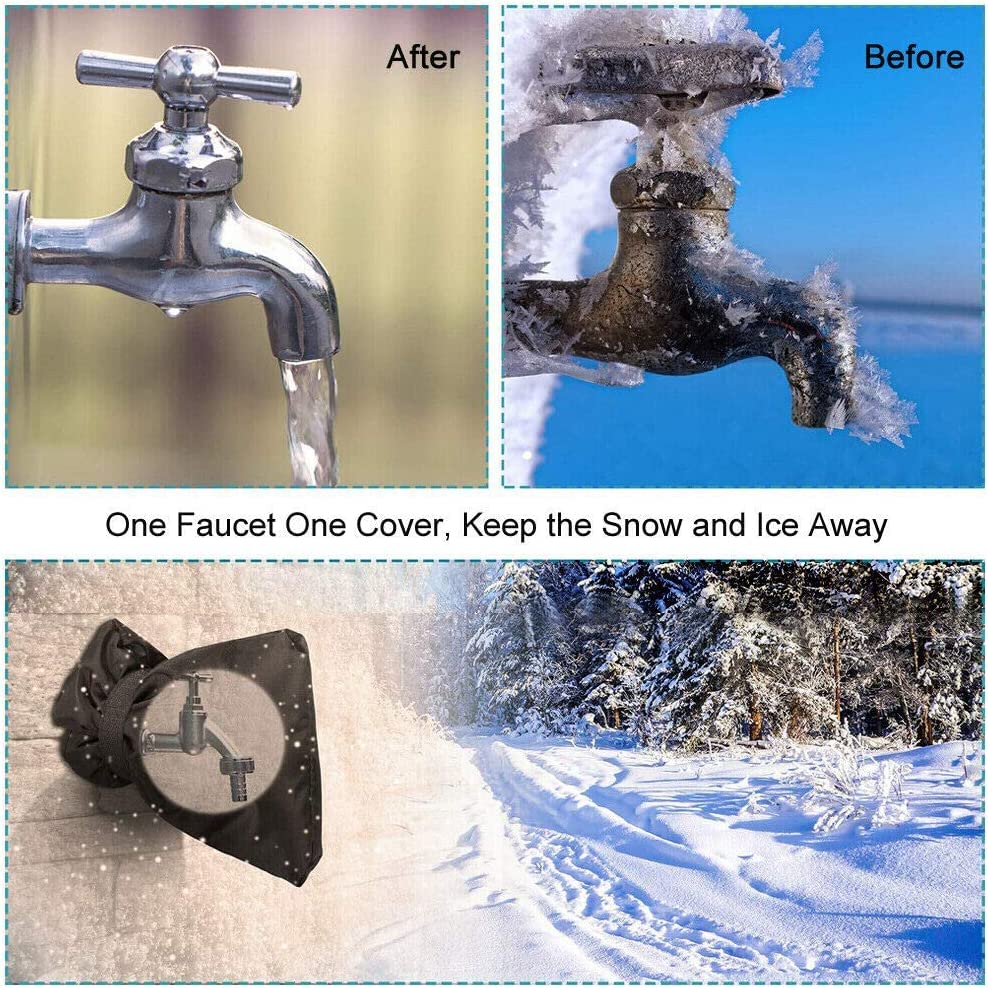 Outdoor Faucet Covers for Winter - 4 Pack Pro 6.7" W x 8.3" H Outdoor Water Faucet Cover Socks for Winter Freeze Protectio...
