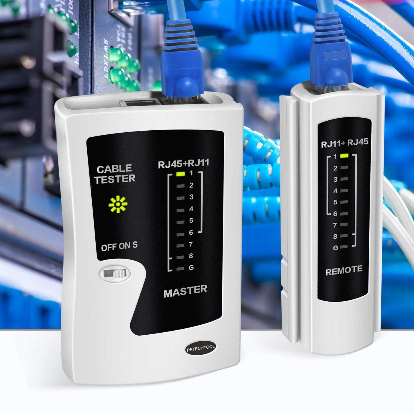 Network Ethernet Cable Tester for LAN RJ45 Cat5 Cat5e Cat6 Cat6a Cat7 UTP/Shielded Cable and RJ11 RJ12