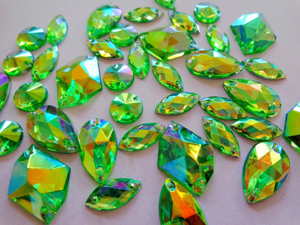 300pcs mixed shape size deep blue crystal sew on rhinestones Acryl loose Beads hand sewing strass