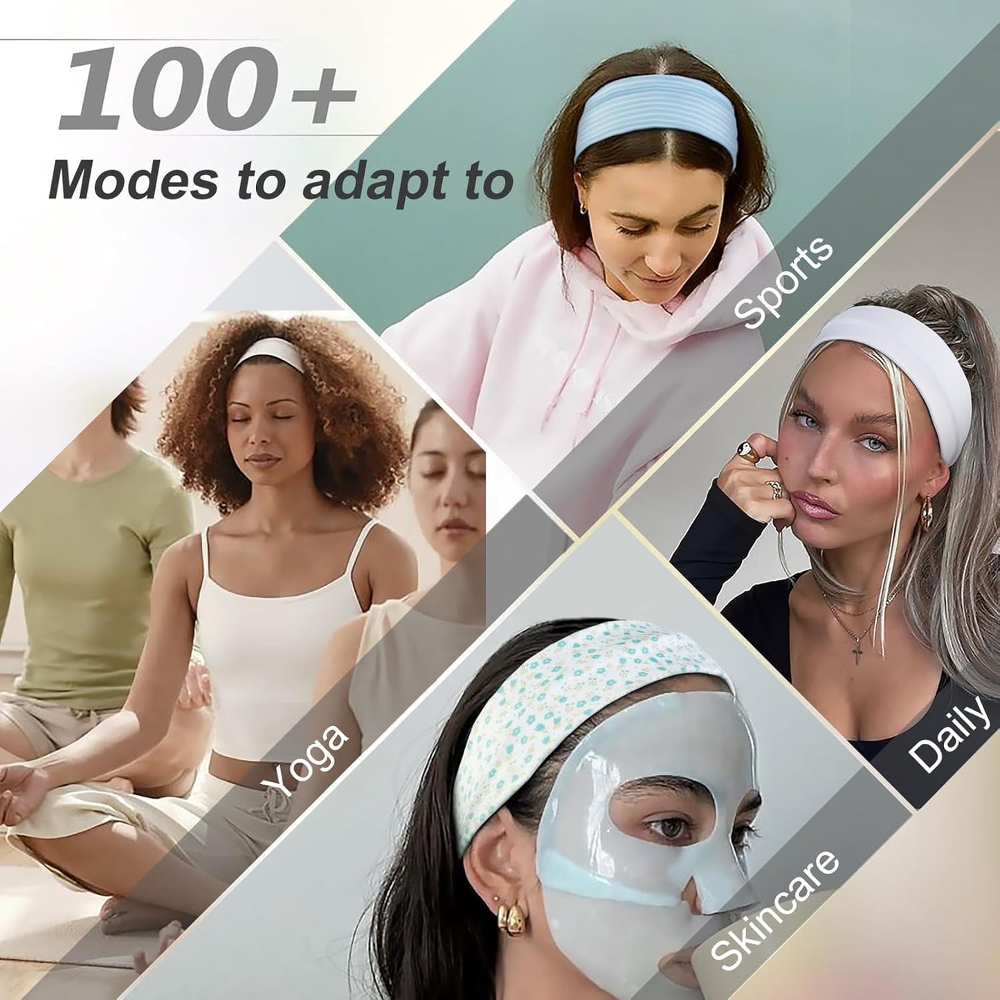 Headbands for Women Trendy Floral Print 2.5 Inches Thin Head Bands for Women Non Slip Thick Headband Fashion Hair Accessories