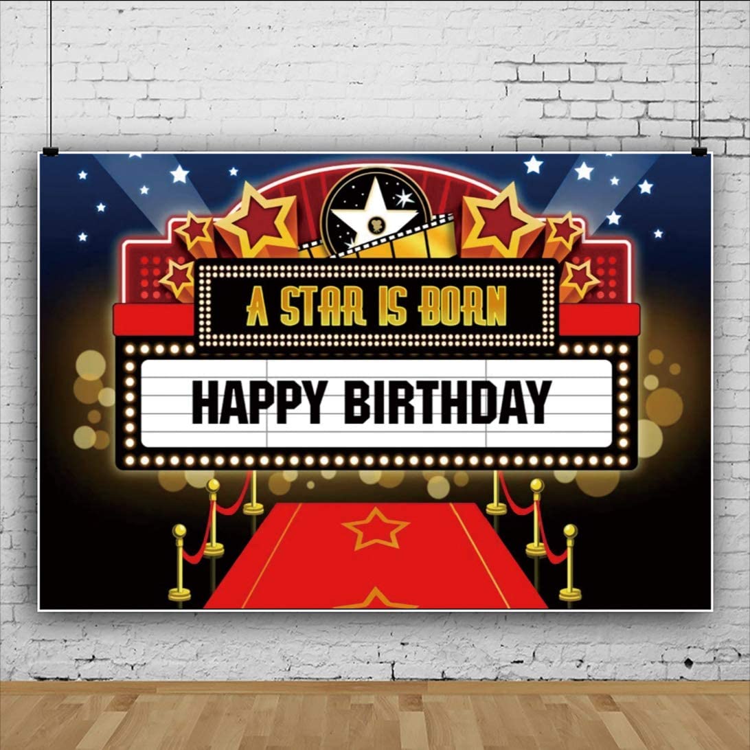 Oerju 6X4Ft Movie A Star Is Born Photography Backdrop Shinny Red Carpet Awards Night Ceremony Photo Booth Background Event Decor